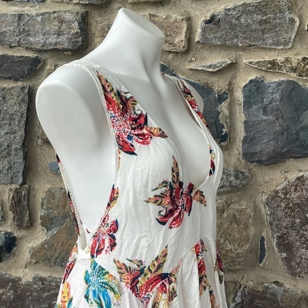 Free People NWT 'Thought I Was Dreamin' Strappy Floral Print Mini Dress Size L